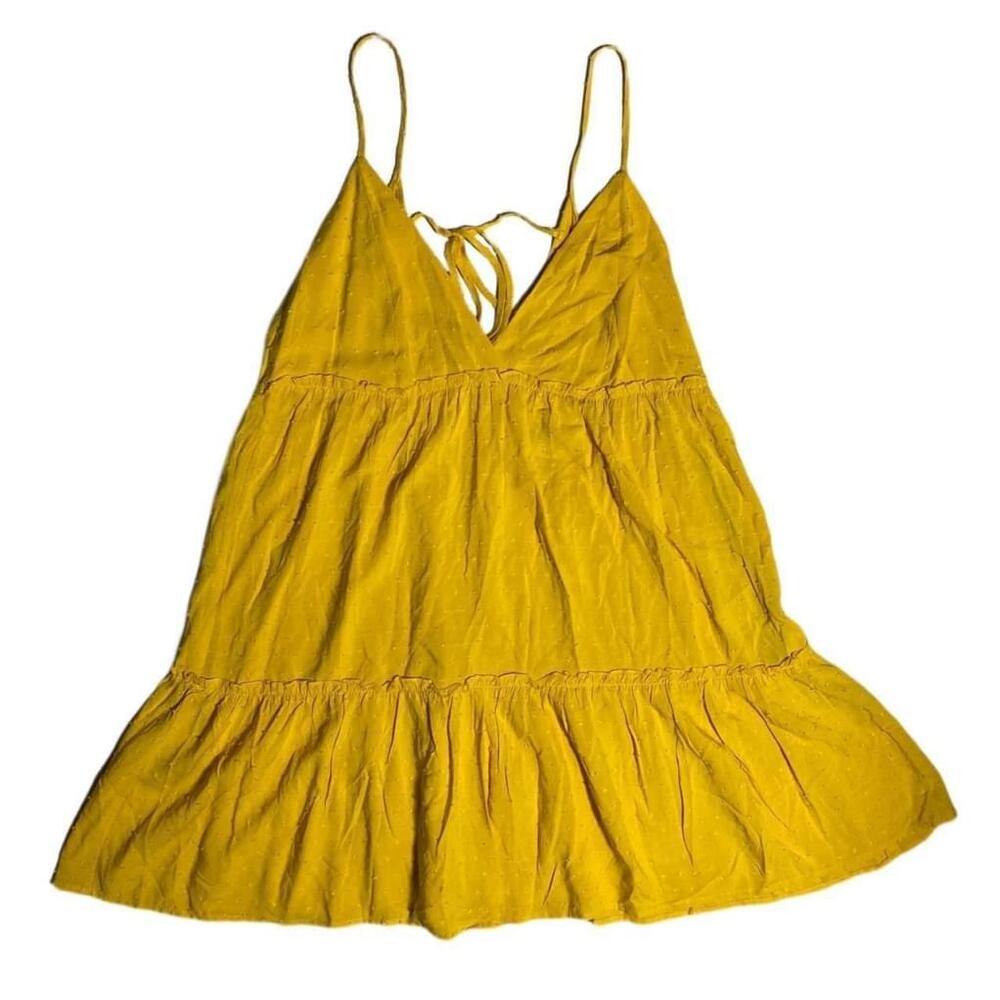 Forever 21 NWT mustard yellow gold spaghetti strap mini dress